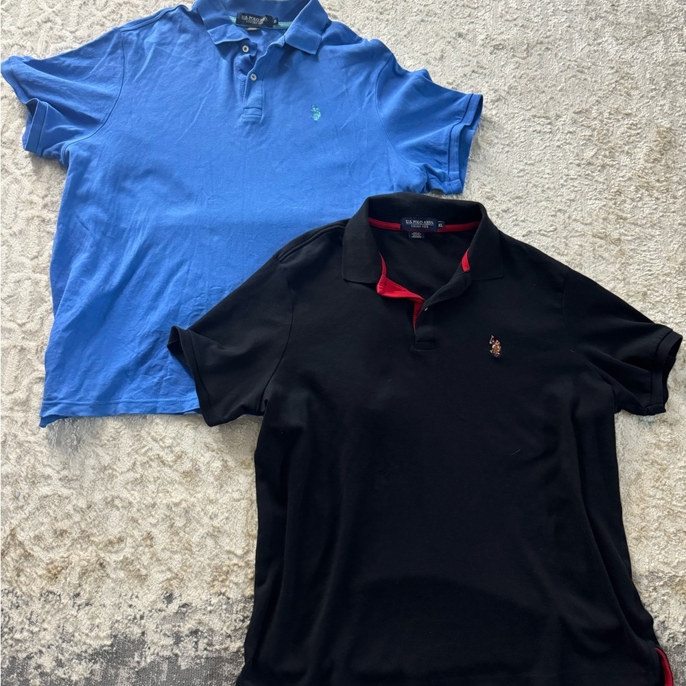 U.S. Polo Assn. Navy and Red Contrast Polo Shirts men’s xl